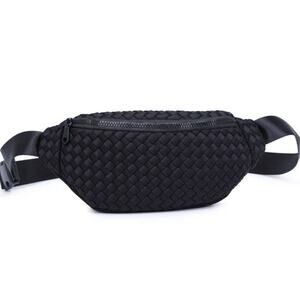 Aim High Woven Neoprene Belt Bag Fanny Pack Sling Bag Black